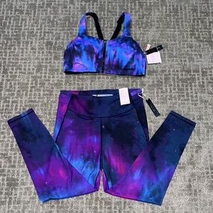 VICTORIA'S SECRET Sweat On SET- “Purple Aurora Forest Galaxy/Blue Multi”